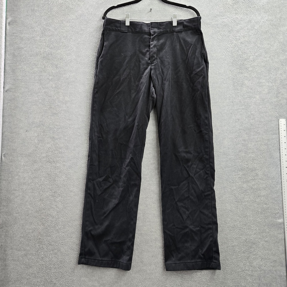 Dickies Women Pants 10R Black Khakis‎ Twill 774 Work Pants Button Original Fit